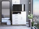 Baylon 4-Drawer 1-Shelf Dresser White