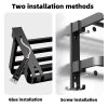 Towel Racks for Bathroom Wall Mounted,23.6" Foldable Towel Holder with Two Towel Bars and Hooks, for Bathroom Lavatory Hotels Apartments Dormitories M