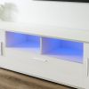 QuickassembleFashionTVstand,TVCabinet,entertainment center TV station,TVconsole,console with LED light belt, light belt can be remote control,with cab