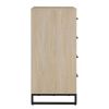Industrial 4 Drawer Dresser, Bedroom, Beige Oak