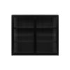 27.56"Glass Doors Modern Two-door Wall Cabinet with Featuring Three-tier Storage for Entryway Living Room Bathroom Dining Room,Black