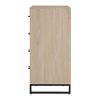 Industrial 4 Drawer Dresser, Bedroom, Beige Oak