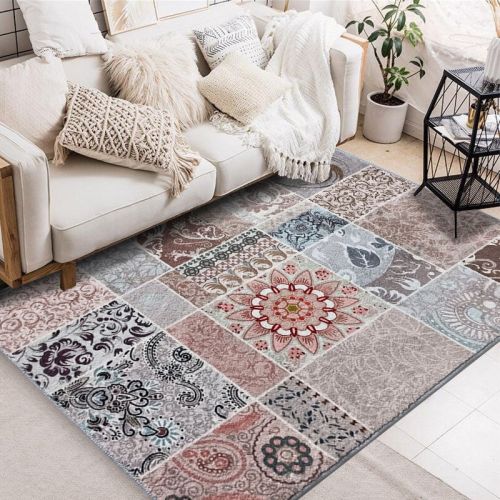 1pc Vintage Carpet; Living Room Bedroom Bedside Decor; Boho Floor Mat; Sofa Tea Table Blanket