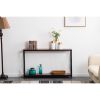 Triamine Board Cross Iron Frame Porch Table Sofa Side Table Black Wood Grain